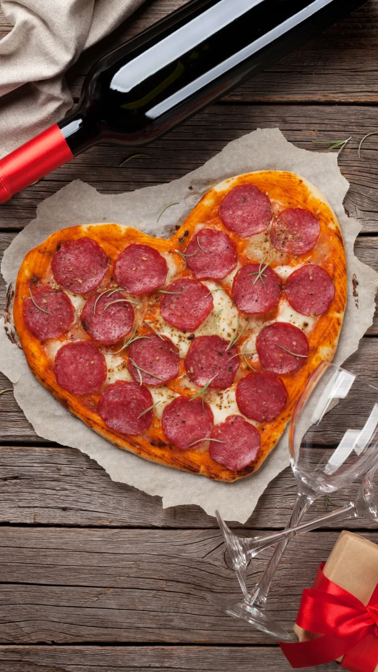 heart shaped pizza